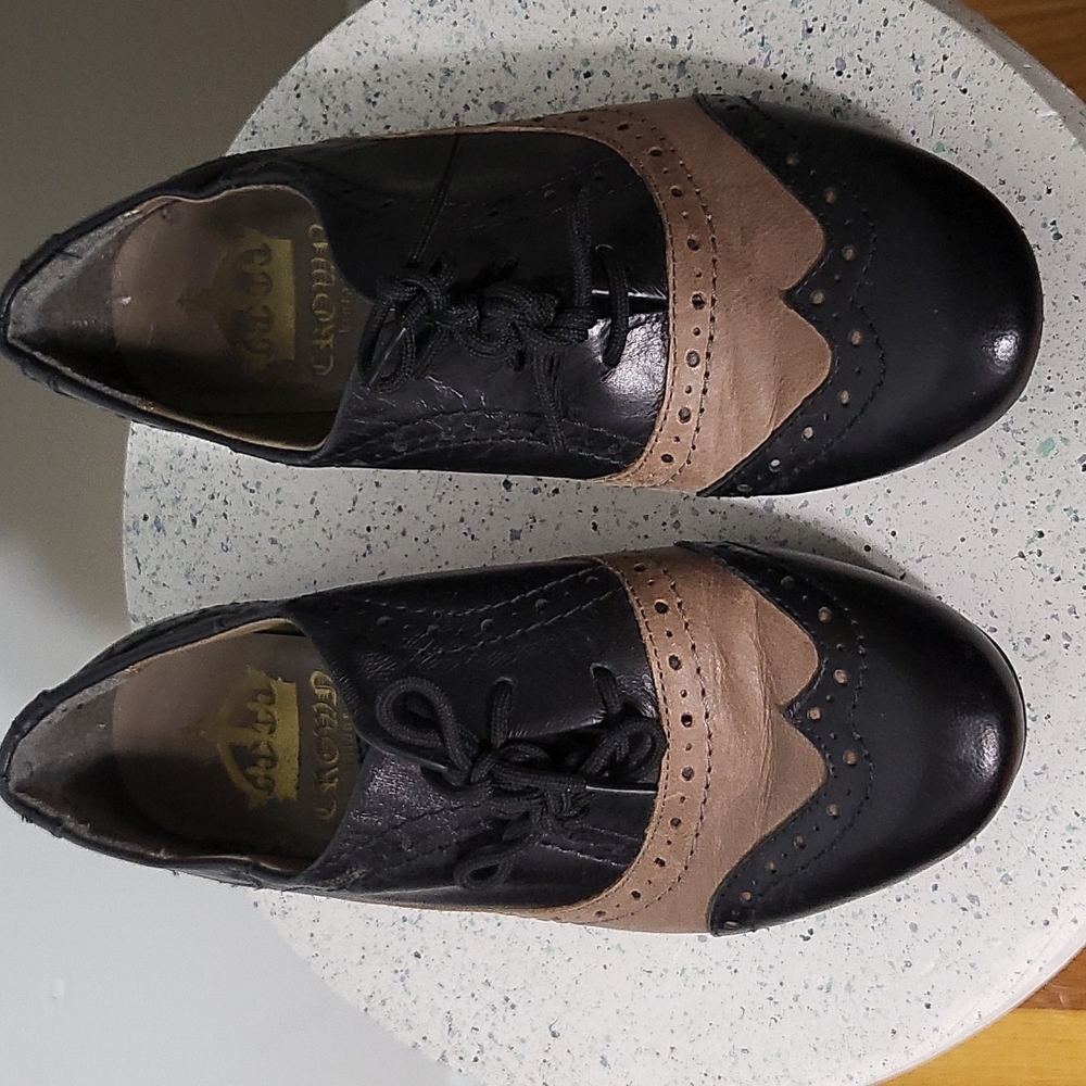 Crown Vintage Leather Wingtip Oxford Shoes